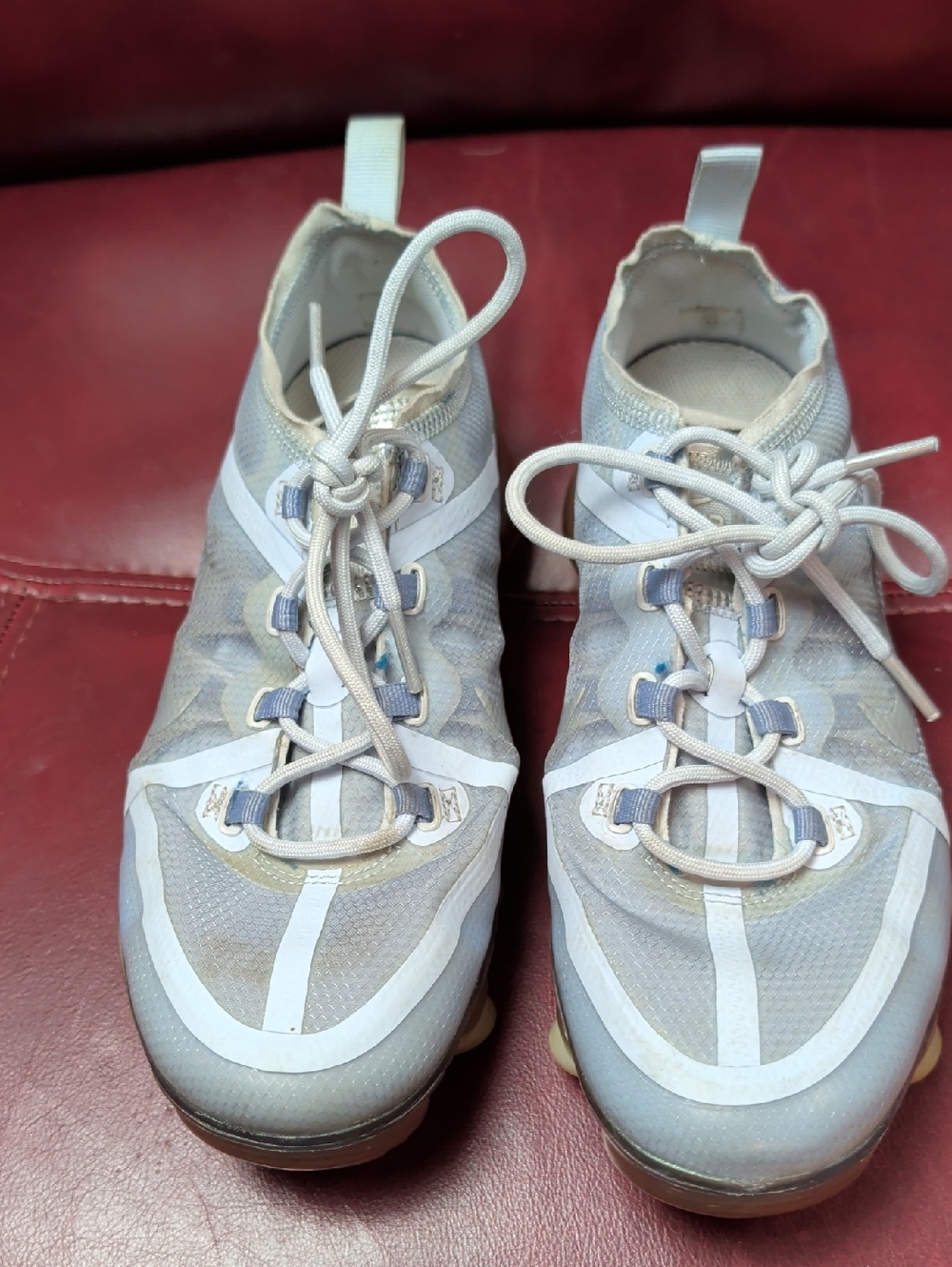 Nike Air VaporMax 2019 GS Shoes Pure Platinum Blue Size 6.5Y Athletic Boy's